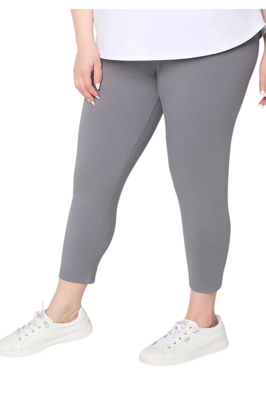 LOGO Layers by Lori Goldstein Knit Pull-On Ankle Legging Smoked Pearl - Petite